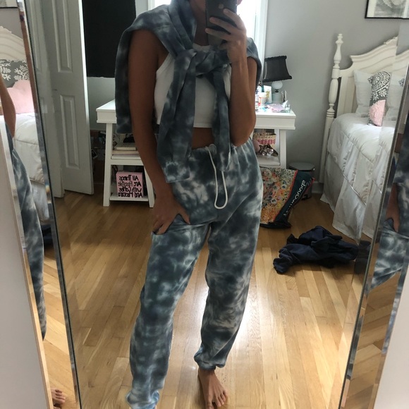 Tie Dye Sweatsuit Handmade (Black Dye) - Picture 2 of 10